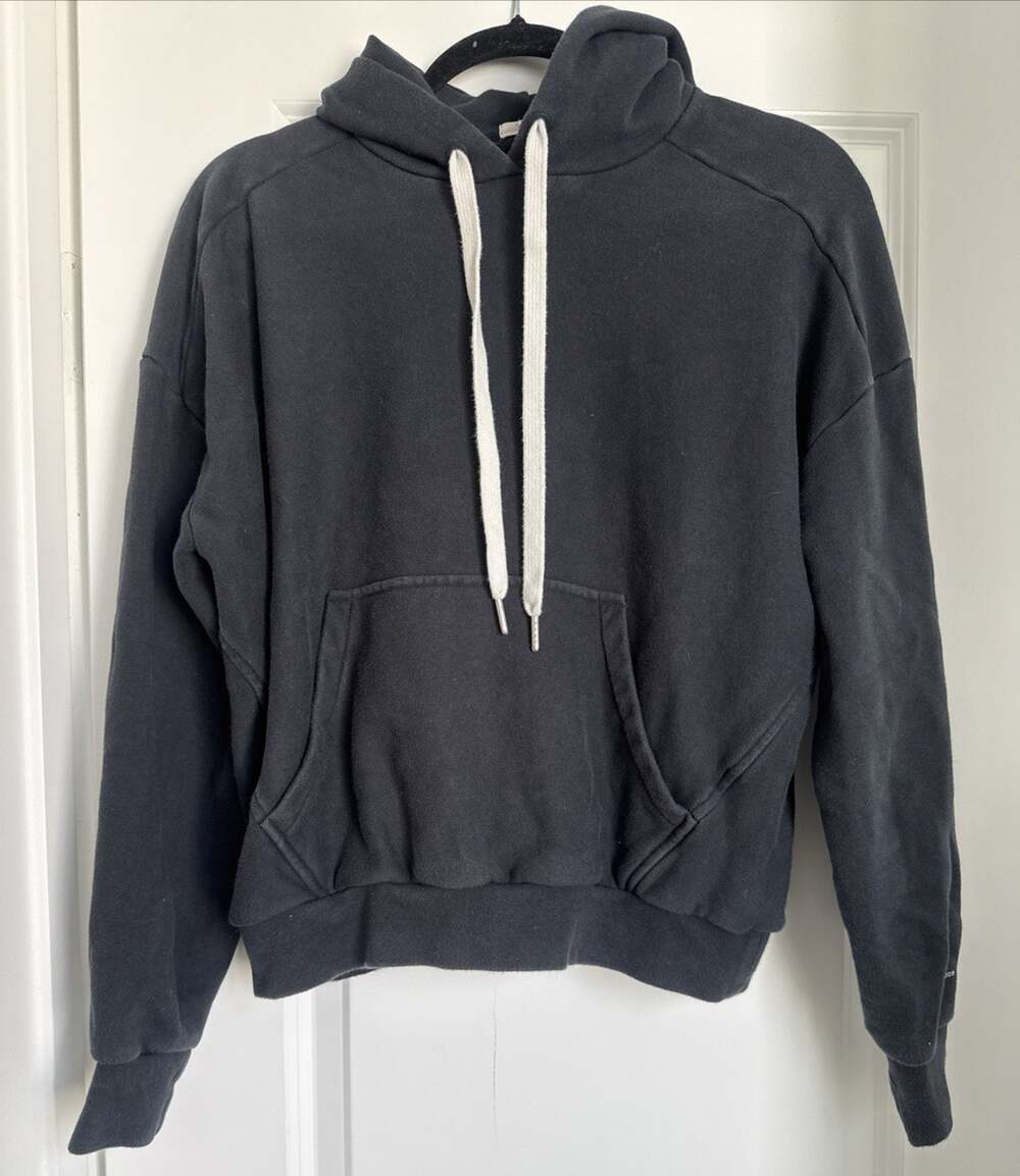 Rag & Bone Black Pullover Hoodie Organic Cotton Women’s Size Medium